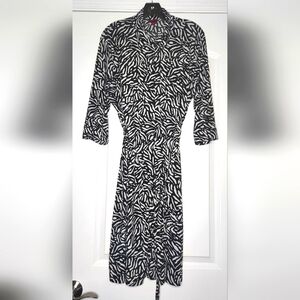 Merona XXL Black and White Button Down Dress with Tie at waist